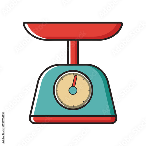 isolated kitchen scale on white background