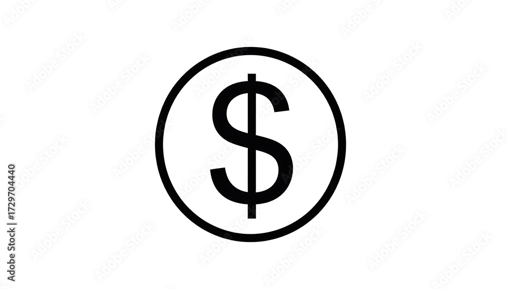 Obraz premium Simple dollar sign icon