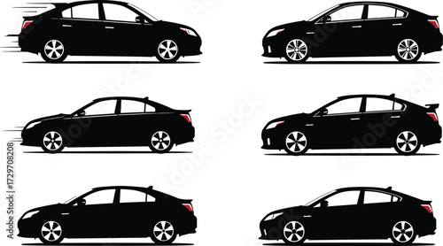 Car silhouette vector, sedan automobile illustration, modern vehicle design, fast car artwork, black car graphic, transportation icon, automotive concept 
