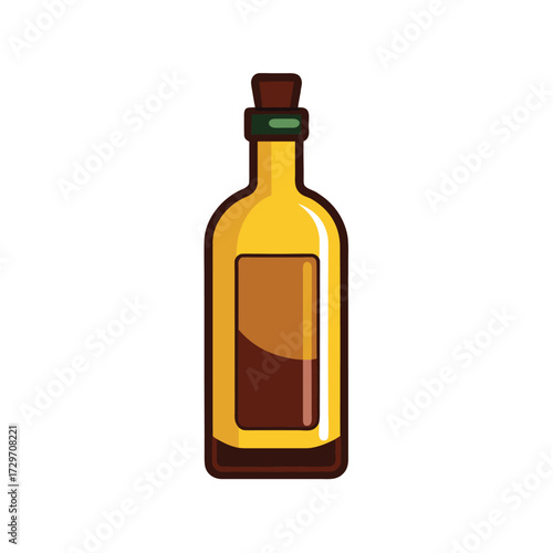 isolated vanilla extract bottle on white background