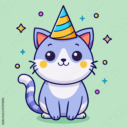 happy birthday card with cat
