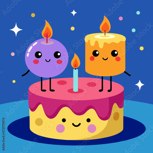 birthday cake with candles
