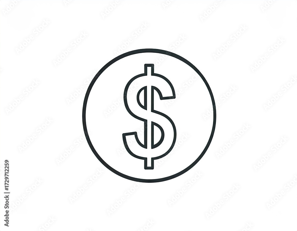 Fototapeta premium Dollar Sign Financial Icon.