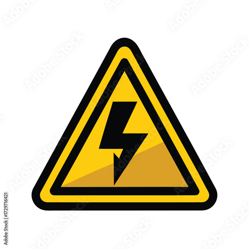 isolated electric shock warning on white backgroun