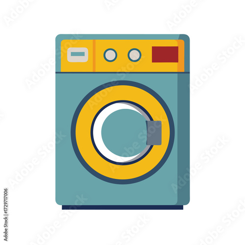 isolated electric washing machine on white backgro