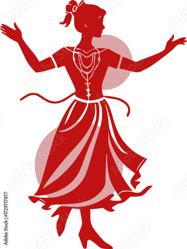 dancing girl in red
