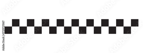 Black and white checkered line seamless pattern repeating banner. Racing stripe graphics on endless background.