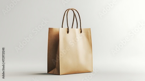 Blank paper bag mockup with subtle logo for product presentation and branding