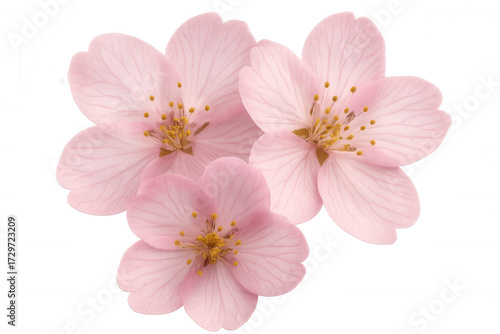 Pink cherry blossoms blooming, symbolizing spring, nature, and delicate beauty, on transparent background