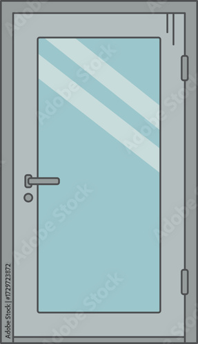 Vector illustration of glass door