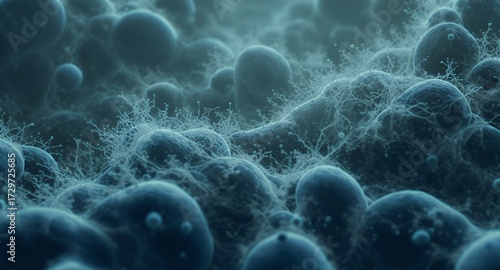 Abstract microscopic cellular structure and biological design.