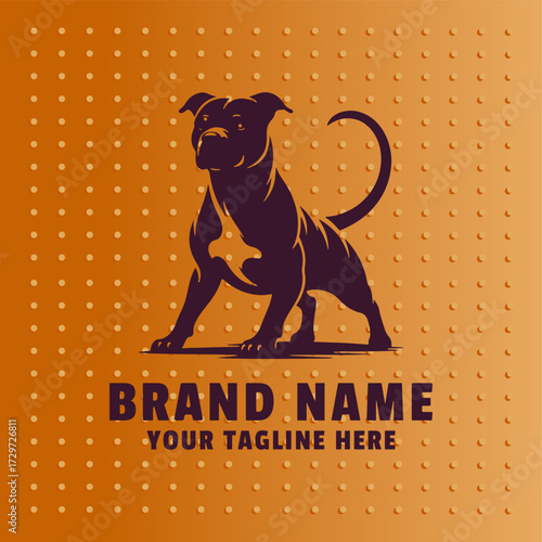 vector " logo Pit bull " vector Design logo with background