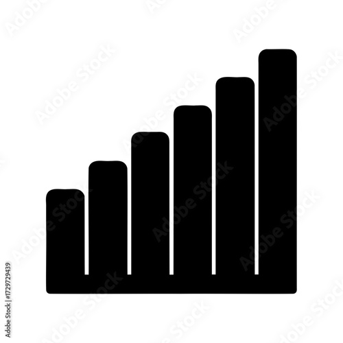 Rising Bar Graph Icon Illustrating Data Growth and Signal Strength Visualization