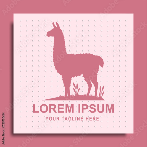 vector " logo LLAMAS " vector Design logo with background