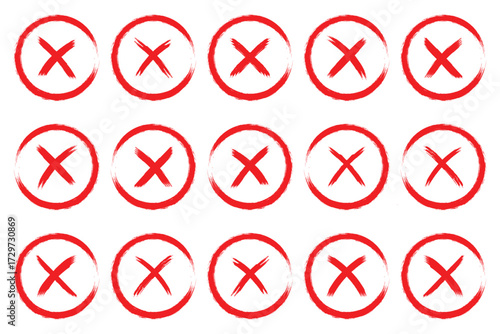 Free Download Hand-drawn red cross marker. Grunge red x sign. vector illustration. - GFXLoad