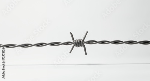 Barbed Wire Against a White Background