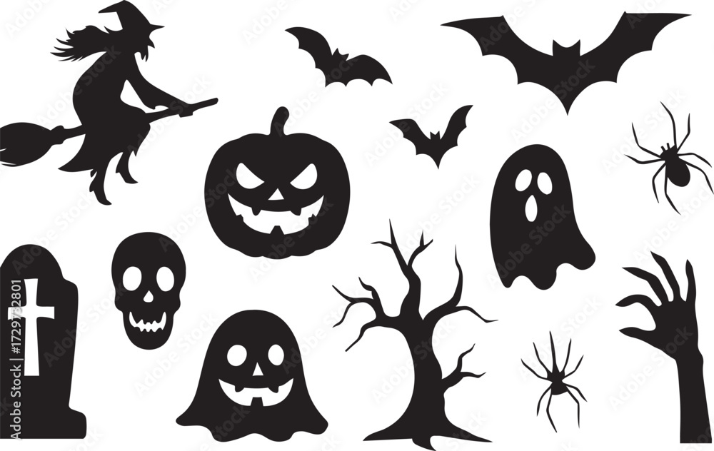 Fototapeta premium Halloween Editable vector Icon set