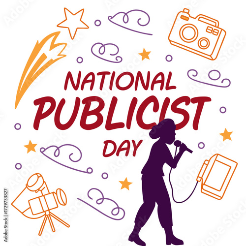 national publicist day vector illustration