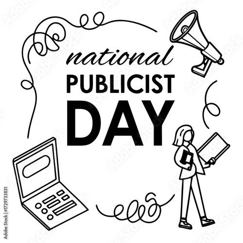national publicist day vector illustration