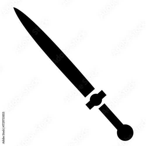 Sword vector silhouette , clip art, and symbol. Shilhouette of sword concept and simple design.