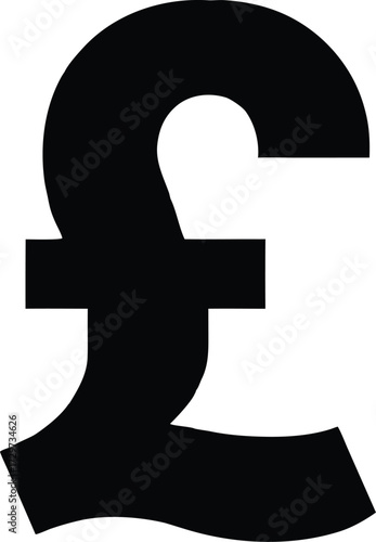 British Pound Sterling Symbol (£) - Currency Finance Vector Icon, Pound Sterling Sign (£) - GBP Currency Vector Graphic.