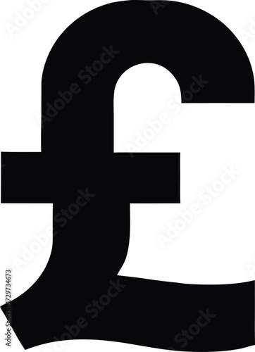 British Pound Sterling Symbol (£) - Currency Finance Vector Icon, Pound Sterling Sign (£) - GBP Currency Vector Graphic.