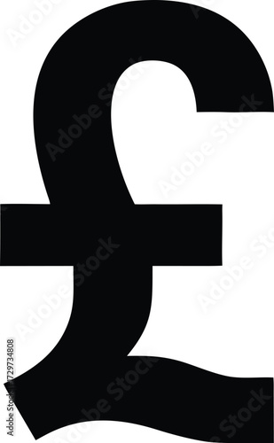 British Pound Sterling Symbol (£) - Currency Finance Vector Icon, Pound Sterling Sign (£) - GBP Currency Vector Graphic.
