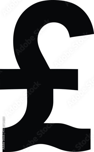 British Pound Sterling Symbol (£) - Currency Finance Vector Icon, Pound Sterling Sign (£) - GBP Currency Vector Graphic.