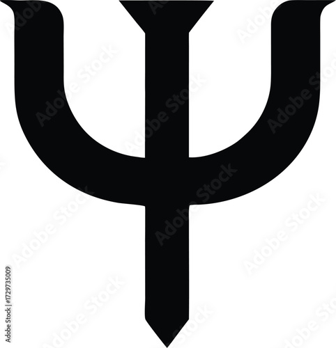 Psi Greek Letter Symbol - Psychology, Physics, and Mathematics Icon, Greek Psi Letter - Academic and Scientific Symbol Vector Illustration