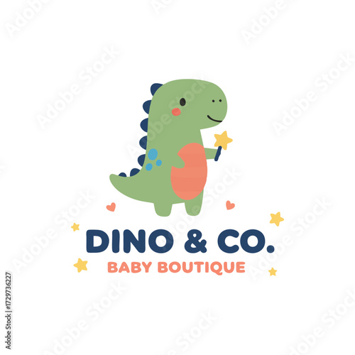 Creative Baby Store Logo vector design with cute infant toddler newborn nursery boutique shop brand pastel color minimal abstract cartoon modern flat style illustration for corporate company business 