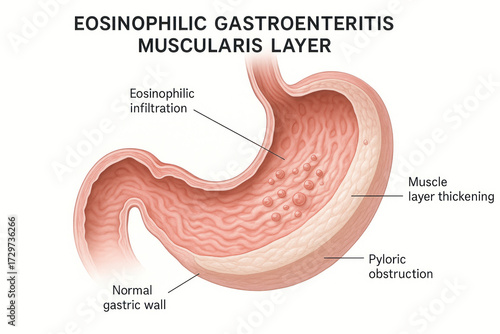 Eosinophilic Gastroenteritis: Muscularis Layer Illustration