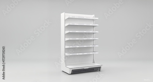 Empty Retail Display Rack on White Backdrop