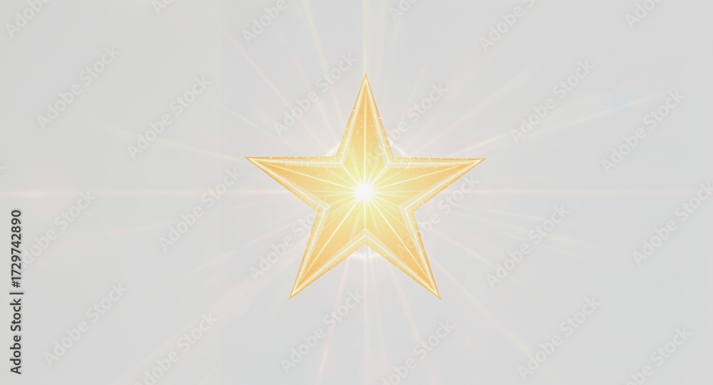 Fototapeta premium Shining Star, Glowing Bright, Festive Element, Celebration Illustration, Holiday Light Design