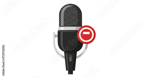 Muted Microphone Icon Audio Recording Disabled Sound Off Communication Silence.