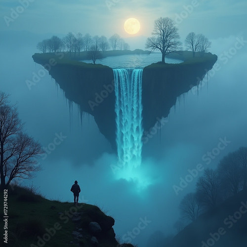 silhouette of a man standing on a mountain