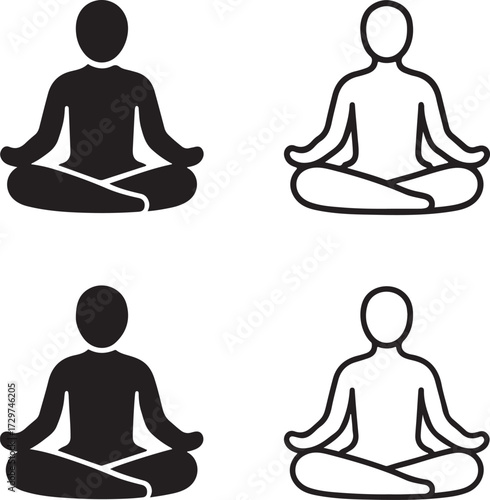 Calm State icon set, calm state icons solid black, calm state outline, calm state minimal, calm state thin stroke, editable calm state vector pack, professional wellness tranquility icons