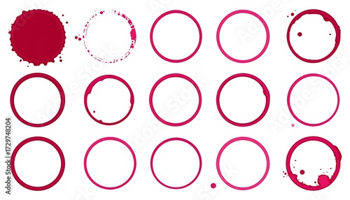 Red Wine Ring Stains Collection.