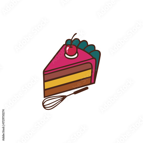 Elegant Cake Shop Logo Vector with Delicious Cupcake Illustration Modern Bakery Brand Design Sweet Dessert Icon for Gourmet Cafe Patisserie and Confectionery Business Minimal Creative Food Branding