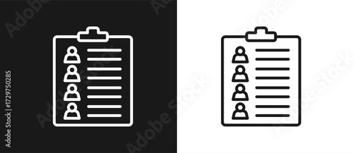 People List In Black And White Background