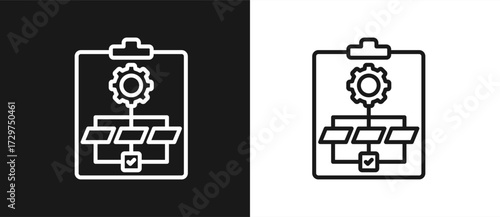 Workflow In Black And White Background