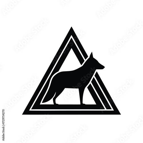 An isolated vector illustration of a yellow warning traffic sign featuring a black silhouette of a camel crossing near the Pyramids of Giza for caution and safety attention