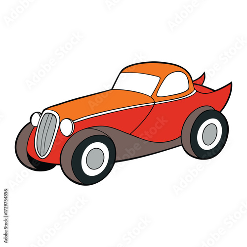 A sleek custom hot rod roadster car with bold curves, shiny chrome, and roaring power. Built for speed and style, it captures the spirit of classic American muscle.
