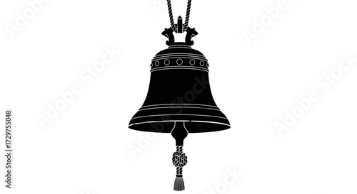 Sonorous Silhouette: The striking silhouette of a grand bell, its form exuding a sense of timelessness and tradition. The intricate design elements hint at the instrument's rich history.