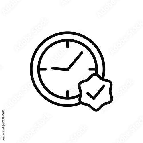 Time and Clock line Icon vector