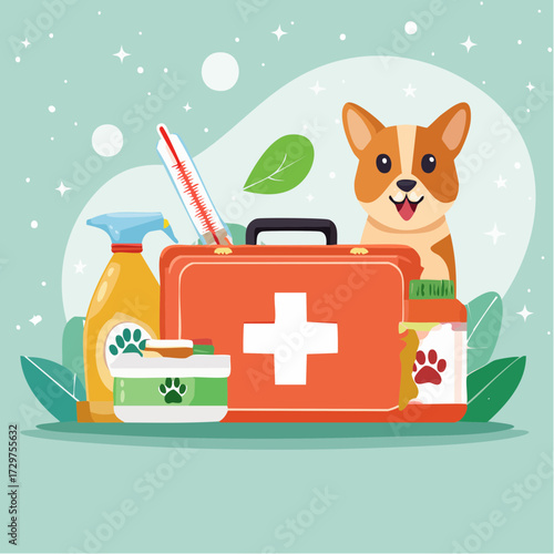 first aid kit and safe every animal life vector
