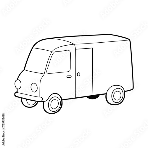 A delivery van coloring page featuring a simple vehicle design, ready for kids to color. Perfect for teaching about transport, delivery services, and everyday vehicles.
