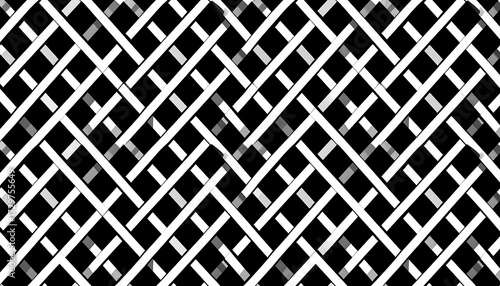 Abstract black and white criss-cross pattern