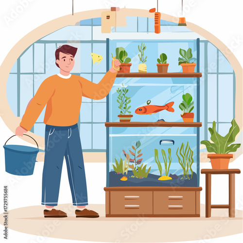 woman in the own artificial garden