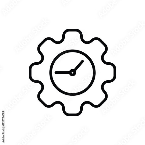 Time and Clock line Icon vector