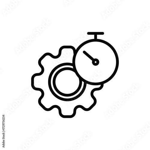 Time and Clock line Icon vector